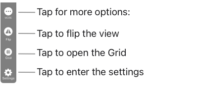 The main delay screen and the right part of buttons explained.